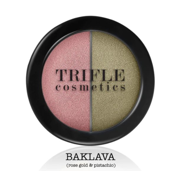EYE SHADOW DUO Trifle Cosmetics Baklava Rose Gold Pistachio Highly Pigmented - Picture 3 of 13